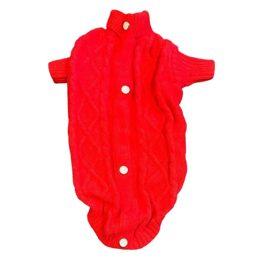 SunteeLong Dog Sweater Red Cute Knitted Classic Puppy Dog Sweater XL
