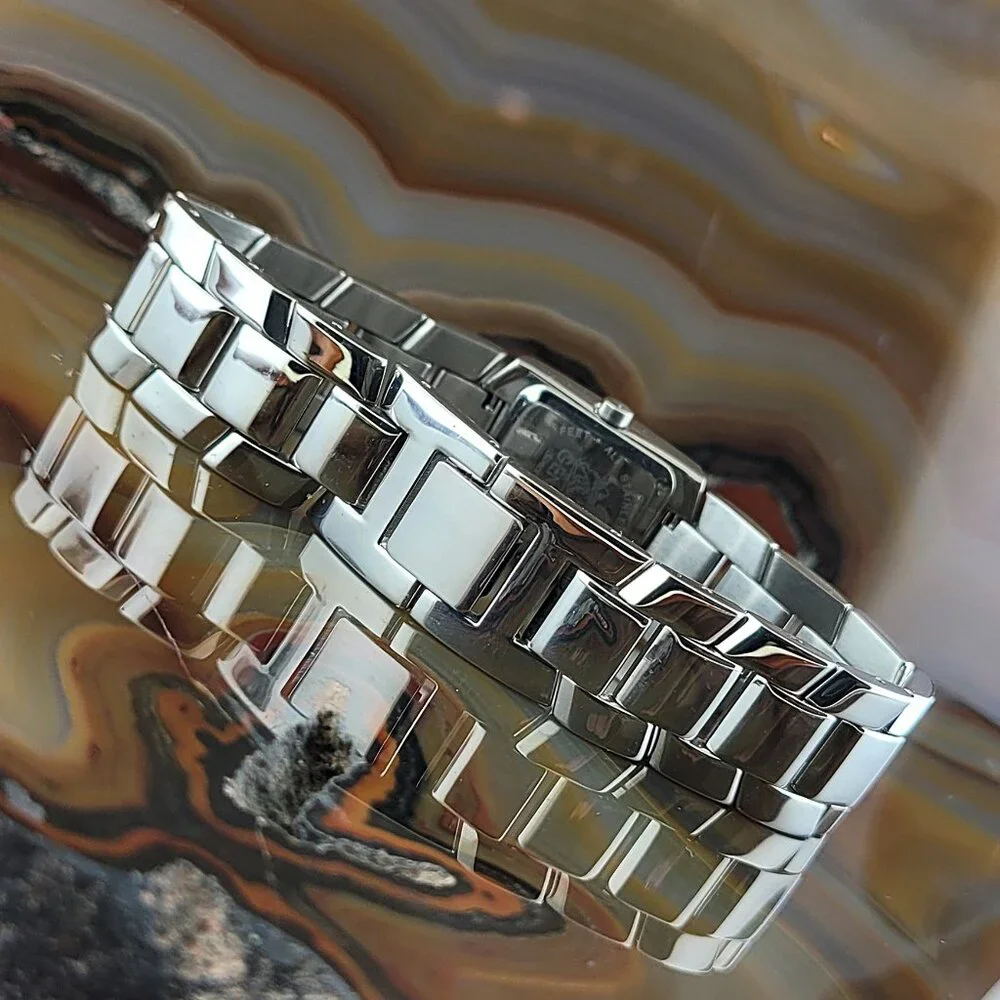 Womens Geneve Swiss Polished Steel Bracelet Watch