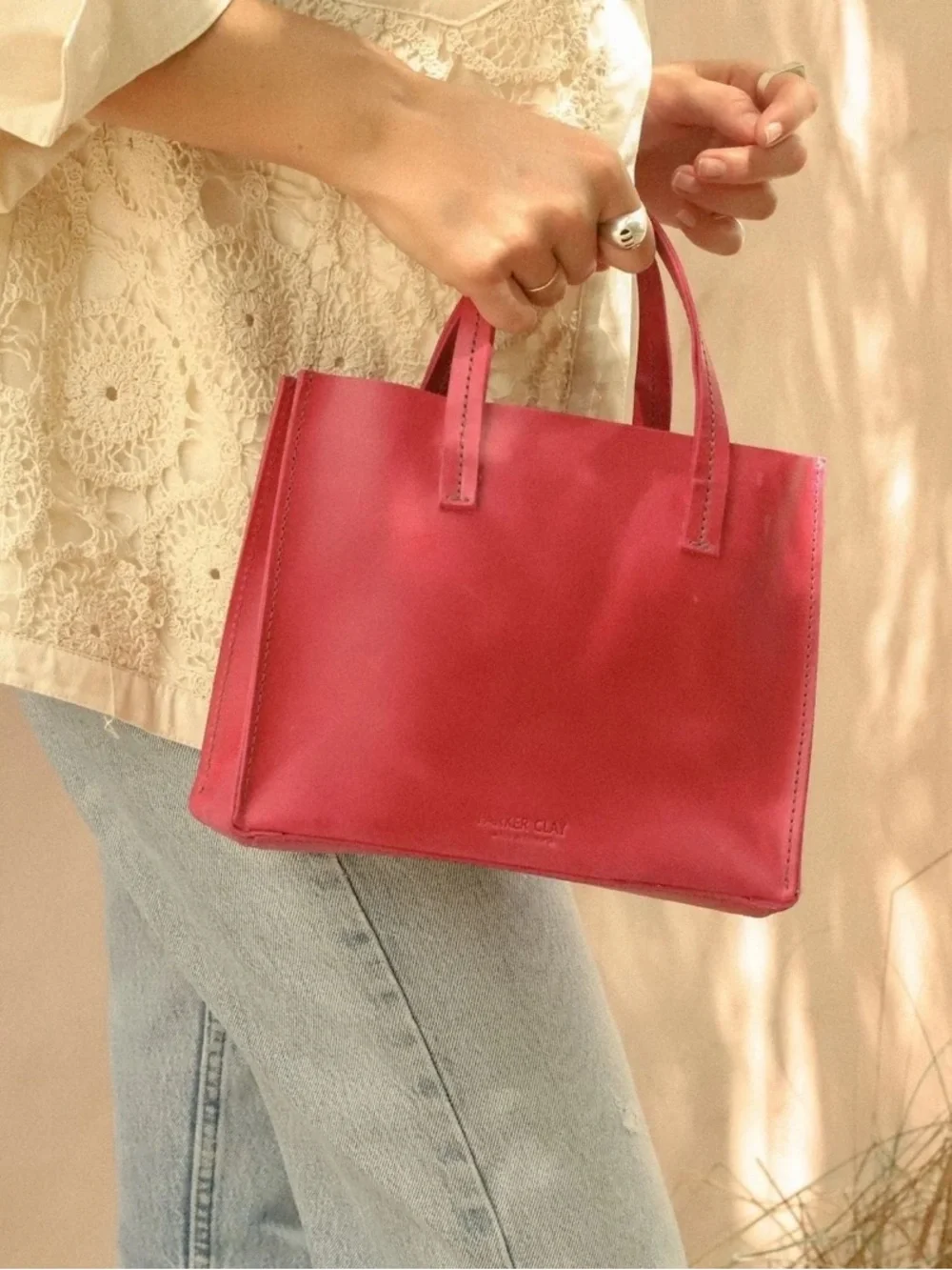 Parker Clay Avila Green Leather Mini Tote Bag