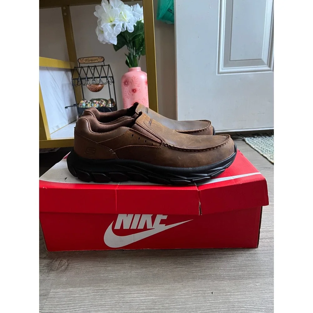 Skechers Men's Zenfield Fredrick Loafers Dark Brown 205312 Size 10