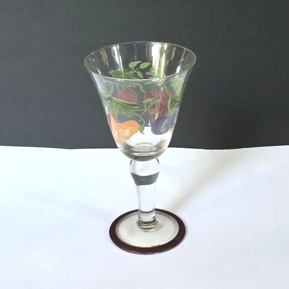 Noble Excellence Napa Valley Fruit Tea Water Wine Glass Hand Painted Goblet