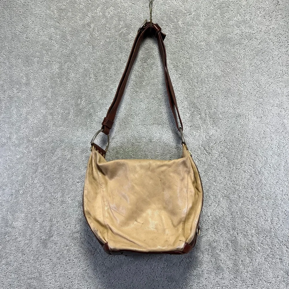VINTAGE Marino Orlandi Bag Italian Geniune Leather Tan‎ Brown Crossbody Shoulder