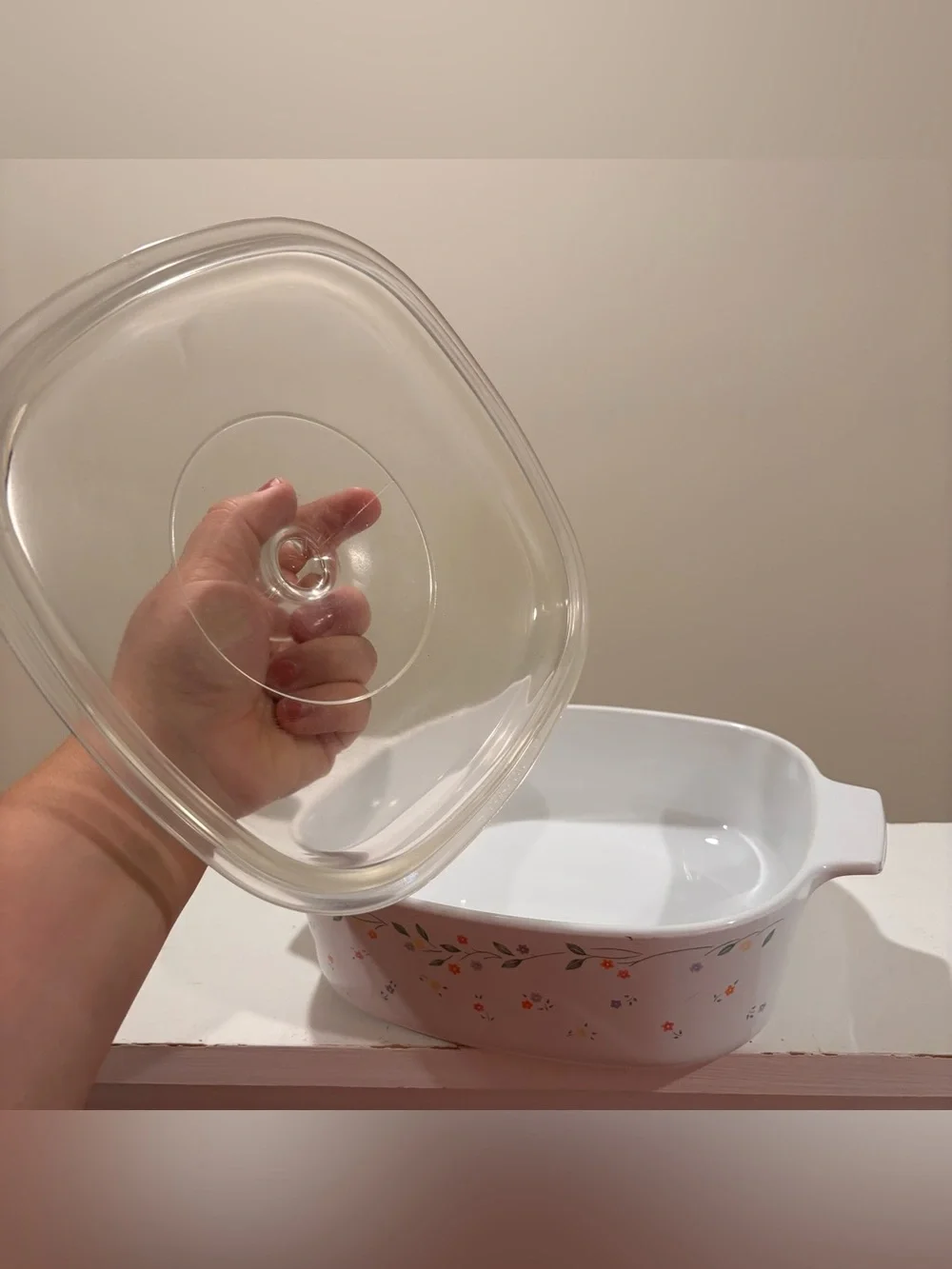 Pyrex white covered