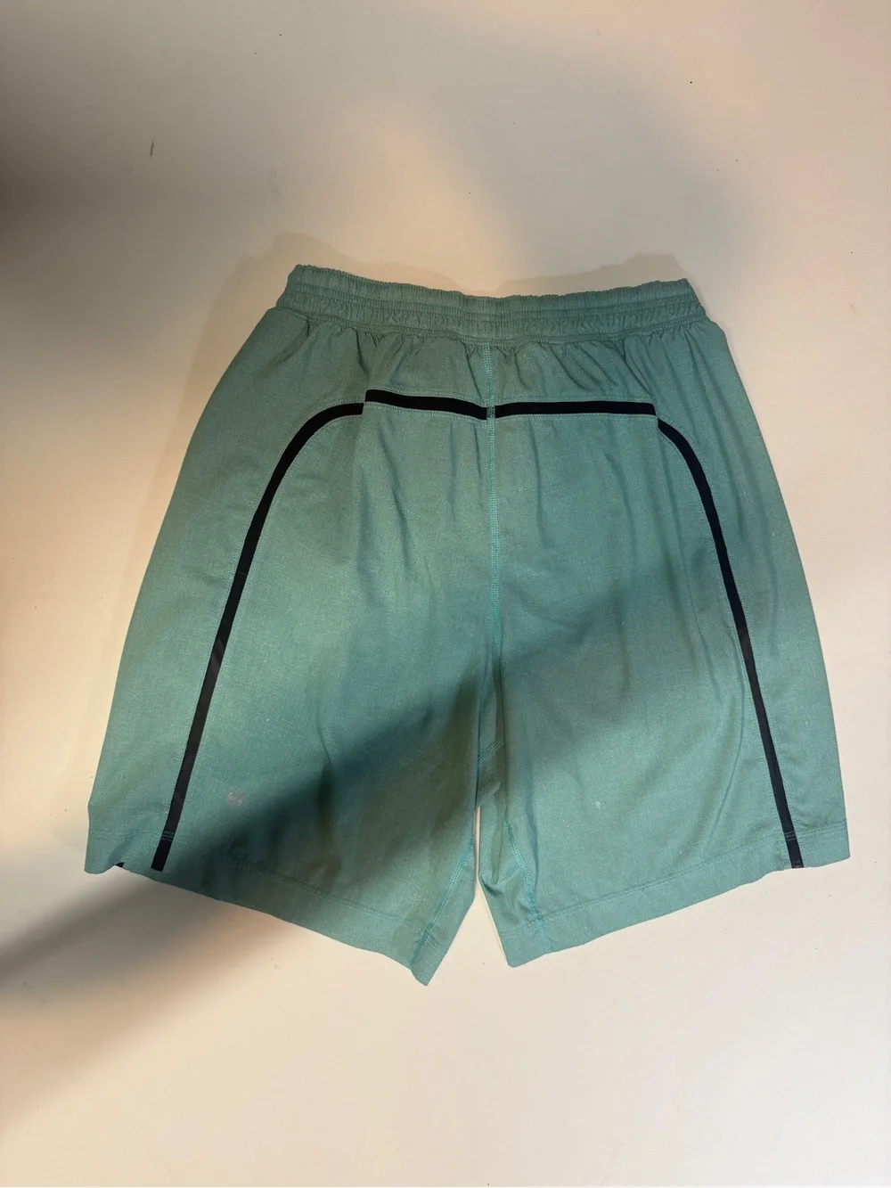 lululemon athletica Teal Athletic Shorts with Yellow Drawcord
