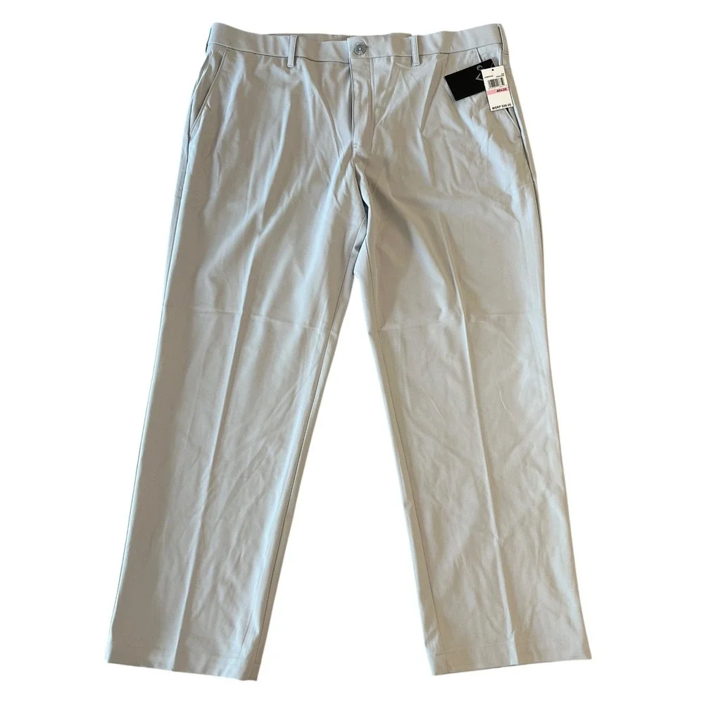 NWT Callaway High Rise Opti Dr Performance Golf Pants Mens‎ 40x30 Gray Stretch