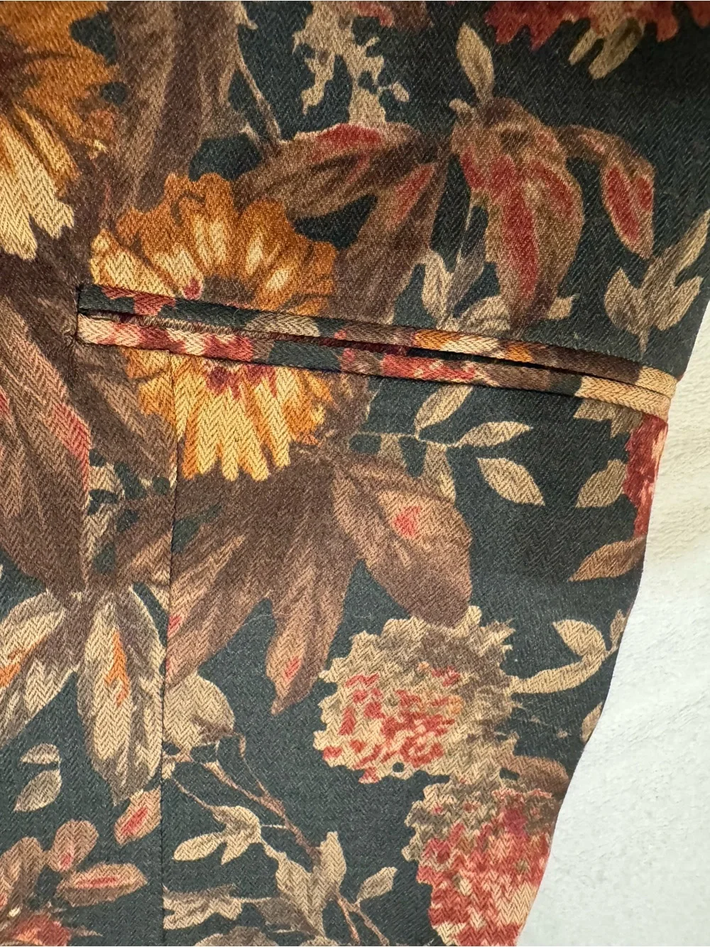 VTG Women’s Jacket & Skirt Set Floral Fall Colors Office Dinner SZ 14