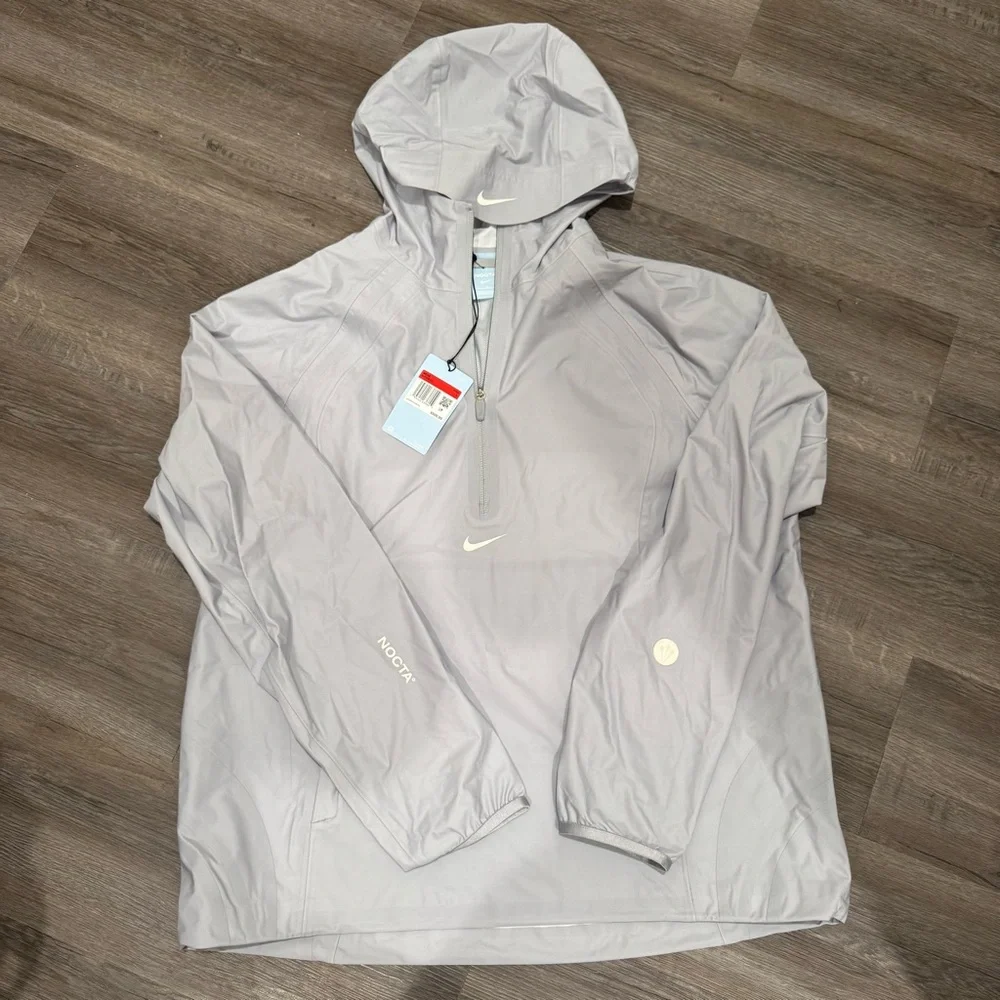 NOCTA Nike NRG Wolf Grey Windbreaker Half Zip Pullover Jacket