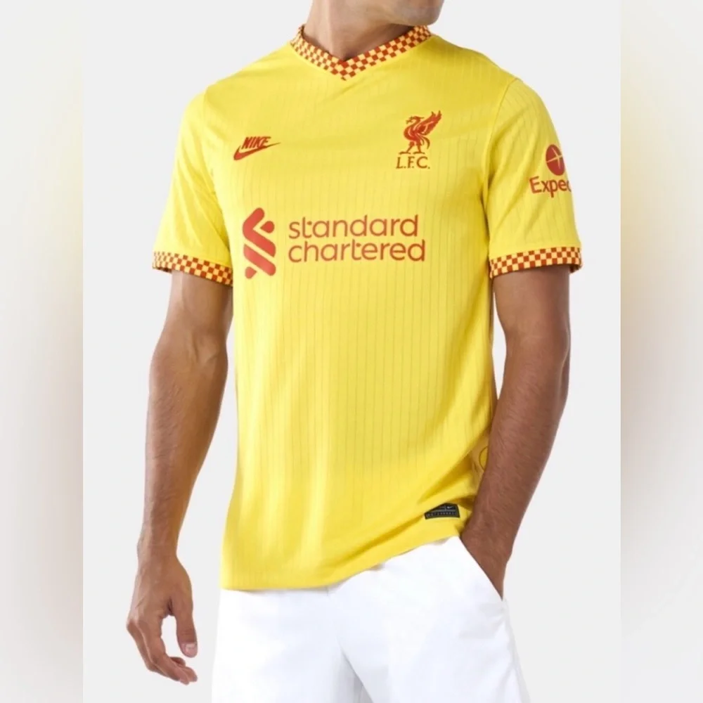Liverpool Nike 2021/22 Third Vapor Match Stadium‎ Jersey Yellow Sz Large (boys)
