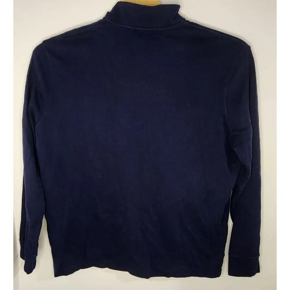 Polo Ralph Lauren Mens Size XL Estate Rib Blue Long‎ Sleeve 1/4 Zip Pullover