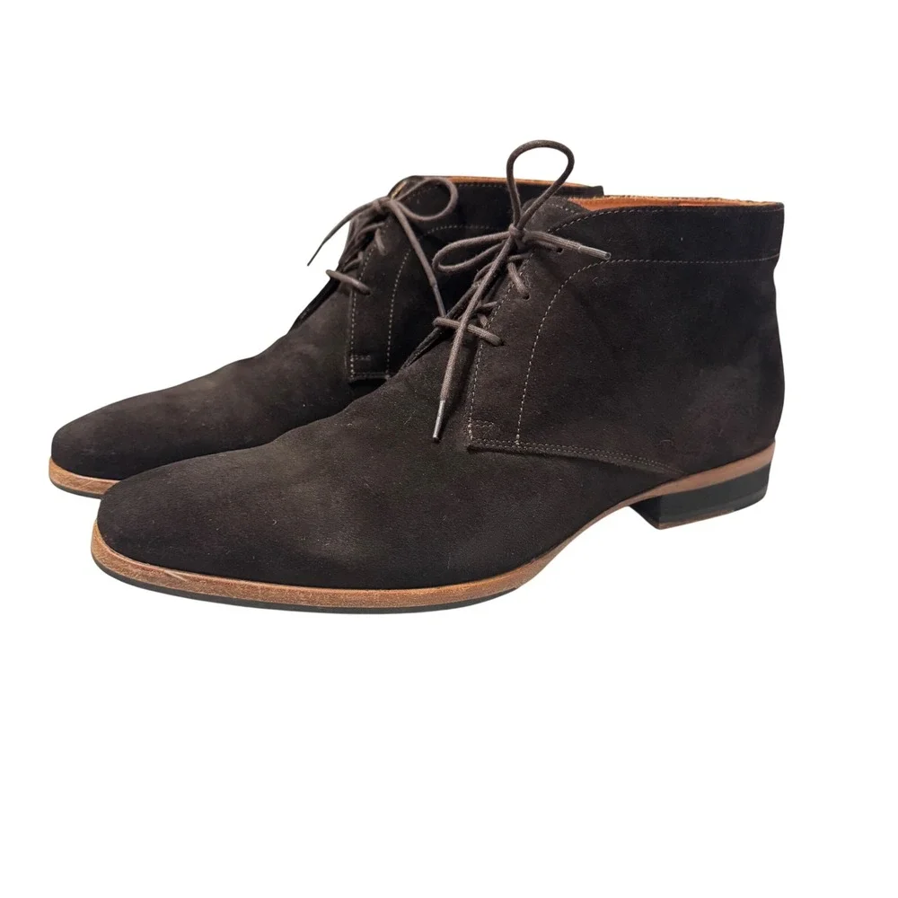Wolf Shepherd Striker Chukka‎ Chocolate Calfskin Suede Boots Mens Size 9.5