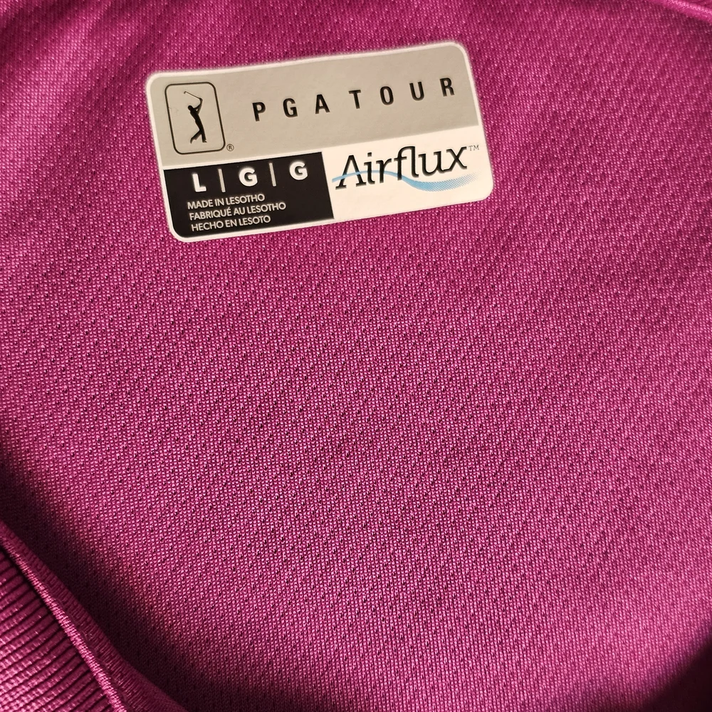 PGA Tour Airflux Bold Magenta‎ Polo Shirt NWT Size Large