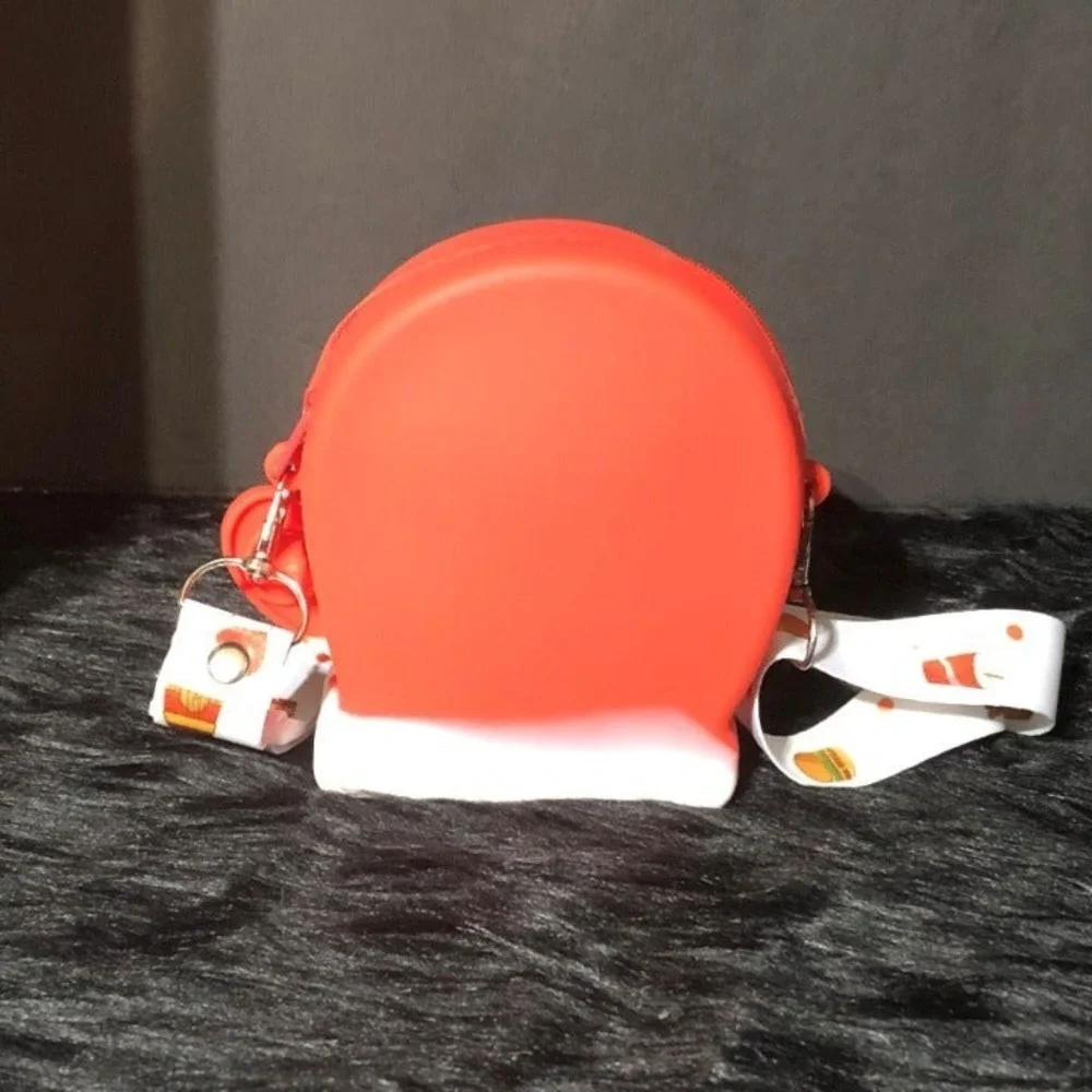 Red & White‎ Mitten Shaped Silicone Sensory Fidget Pop Crossbody NEW