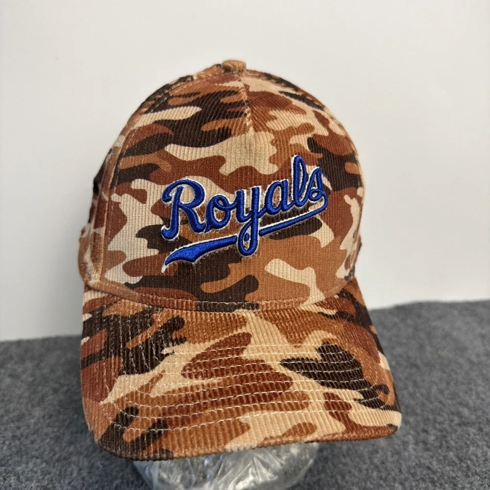 NEW Camo New Era Corduroy Baseball Cap Kansas City Royals Snapback Hat NWT‎