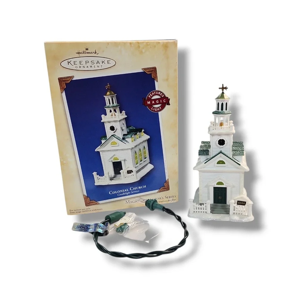 Hallmark Keepsake Colonial Church‎ Candlelight Services Magic Ornament 2005