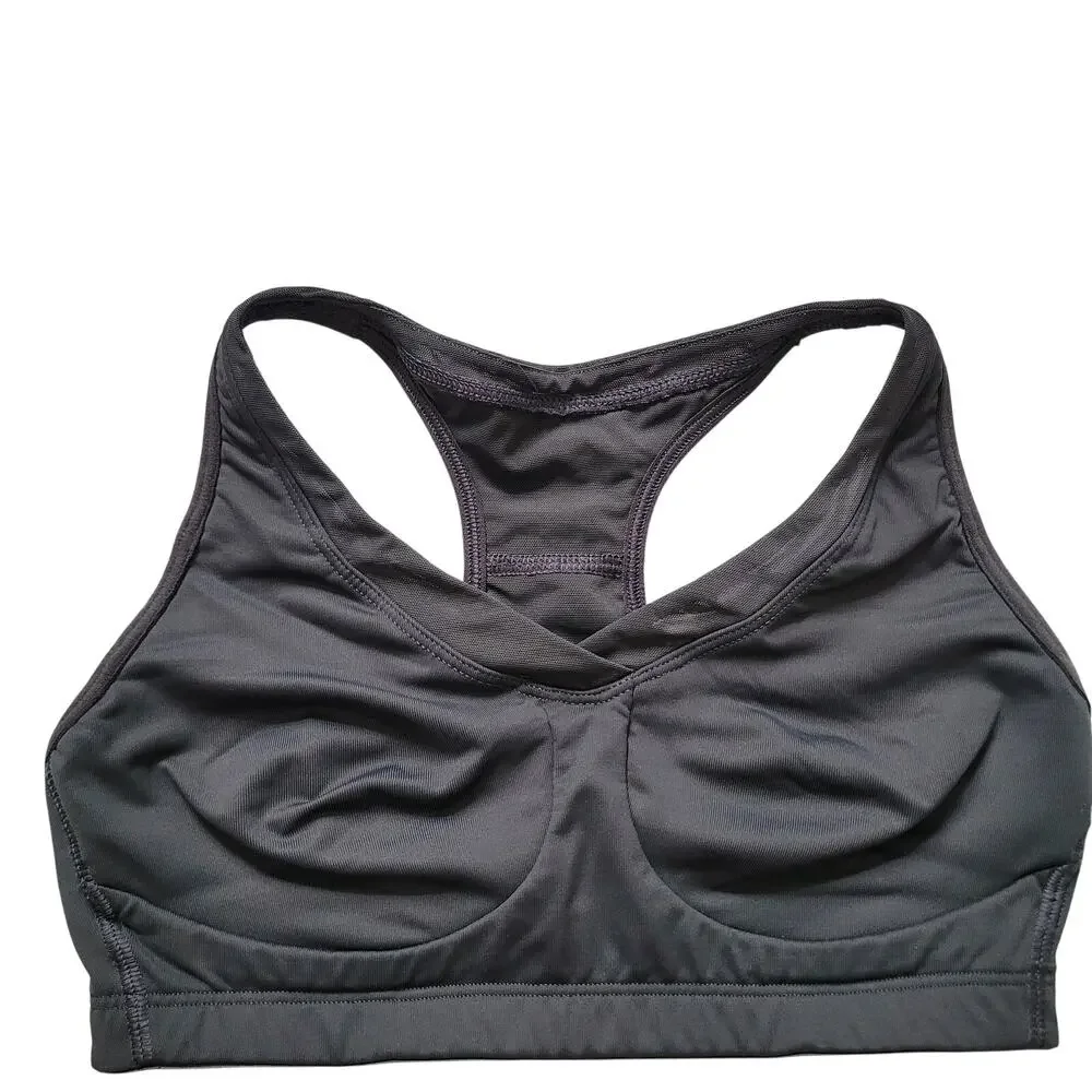 Athleta Size 32C Gray Racerback Sports Bra Style‎ Medium Impact