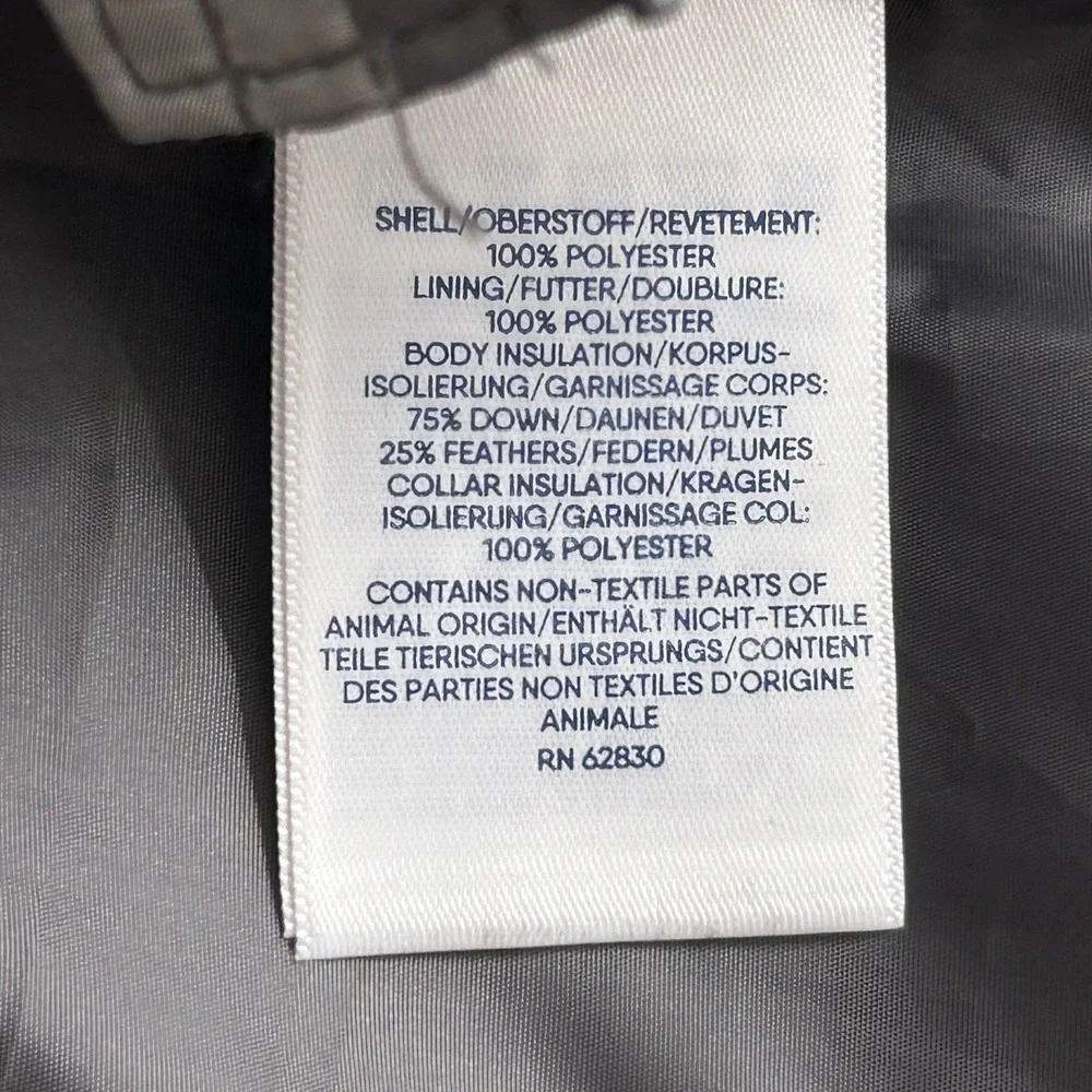 Lands End Down 600 Fill Puffer Vest Gray Medium‎ Tall