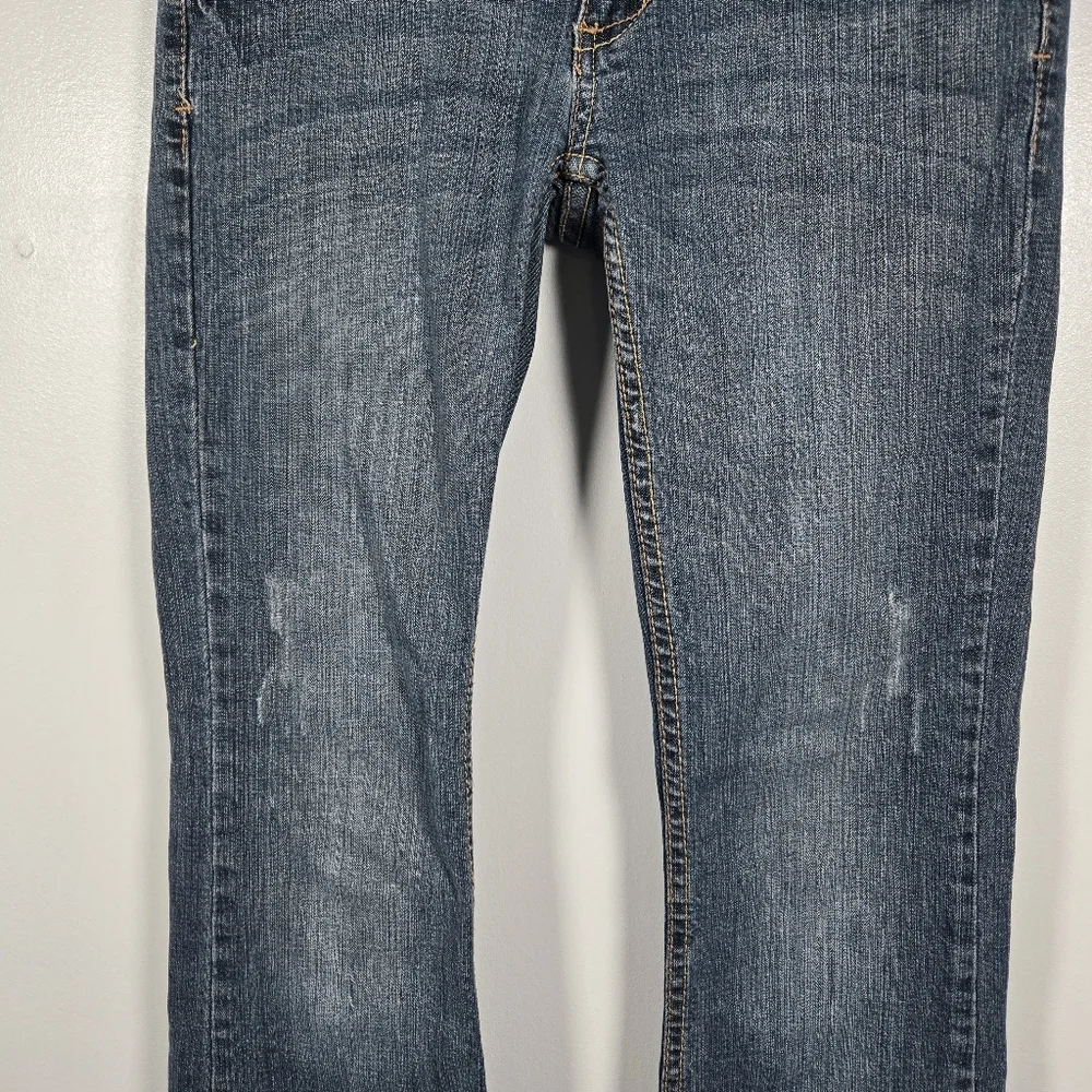 Rue 21 Y2K Low Rise Flare Leg Blue Denim Jeans Juniors Size 1/2