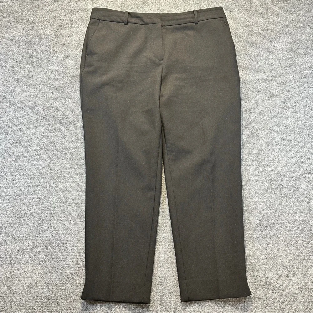 Talbots Hampshire Ankle Pant Women 16P Black Curvy Petite Career Trousers