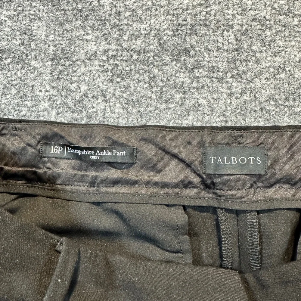 Talbots Hampshire Ankle Pant Women 16P Black Curvy Petite Career Trousers