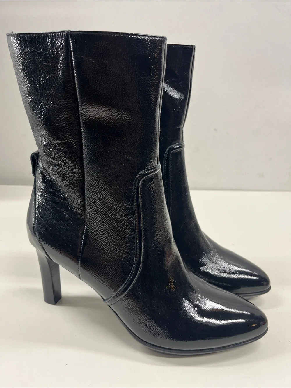 New Aquatalia Renisa Leather Boots in Black Leather Size 10