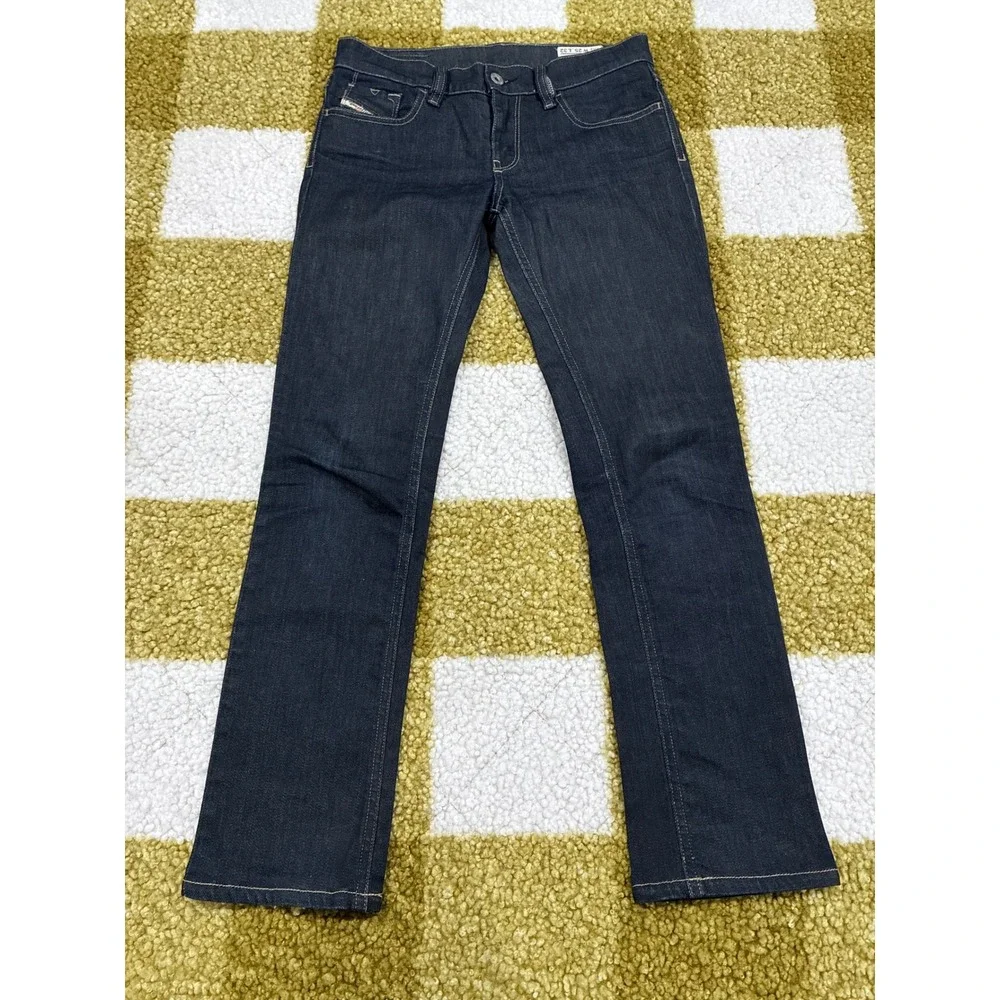 Diesel Livy Slim Straight Dark Wash Jeans Womens Size‎ 25 W25 L32 Stretch Denim