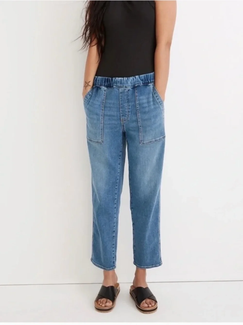 Madewell High Rise Pull-On Relaxed Crop Jeans