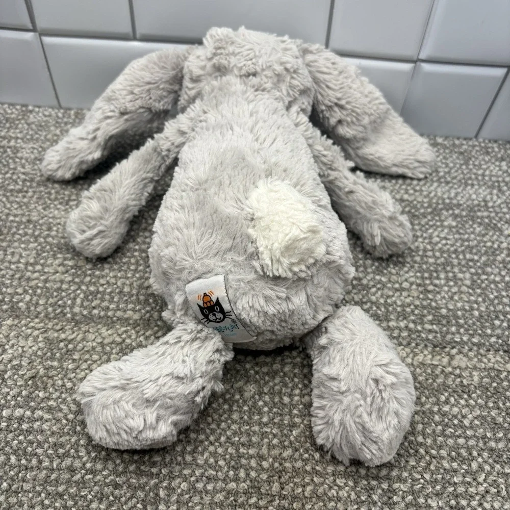 Jellycat Medium Bashful Grey Bunny Plush Stuffed Animal 11.5 Preowned Rabbit HG6