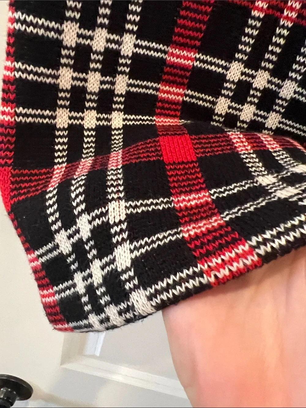 Chaps Red Black White Plaid Sleeveless Collared Vest