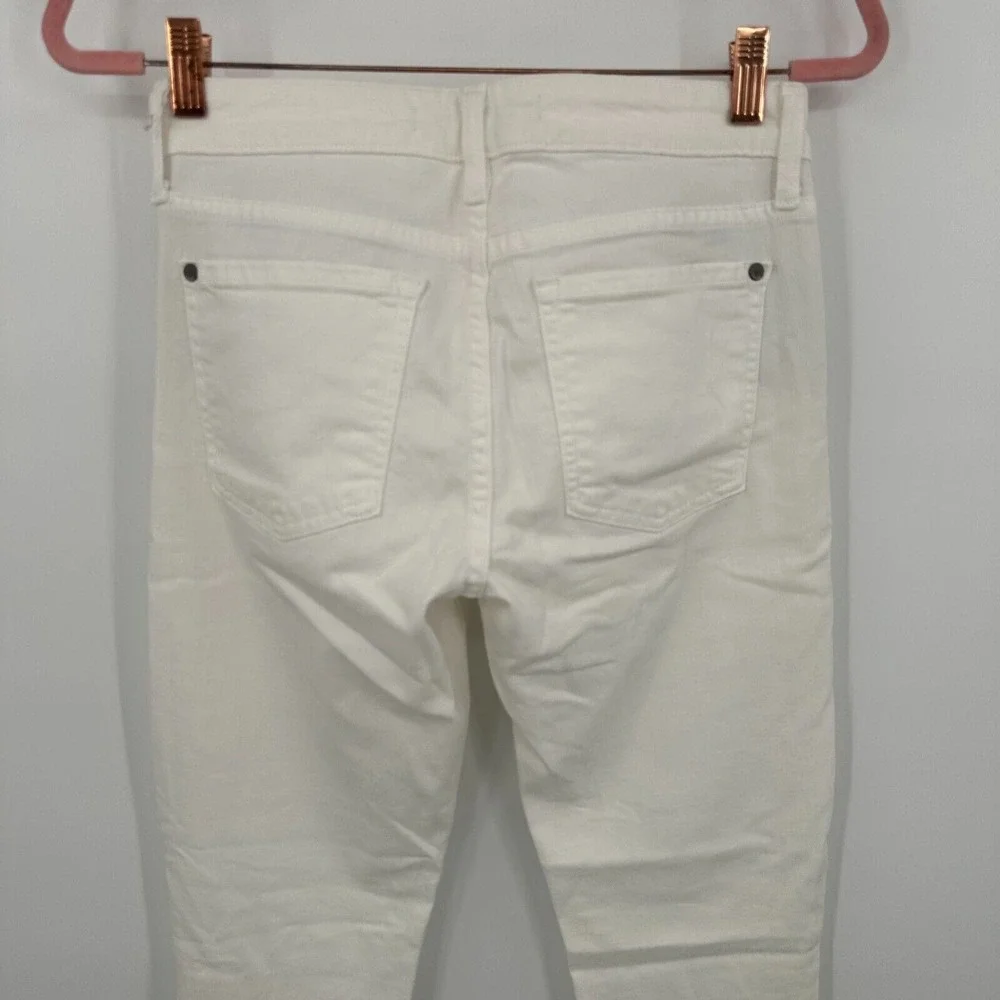 Vince Jeans Women's 27 White Denim Slim Low Rise Ankle Zip Skinny Leg DV117-2241