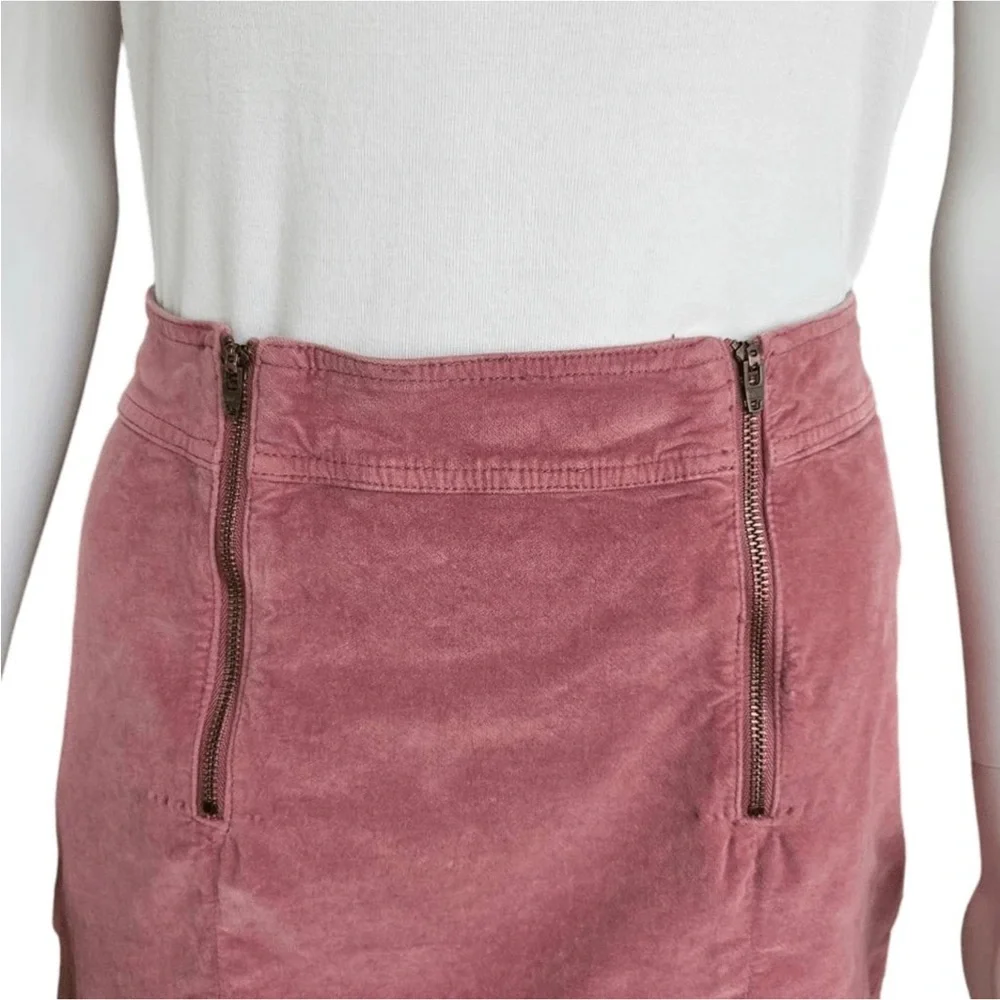 Madewell Dusty Pink Velveteen Mini w/ Front Zippers