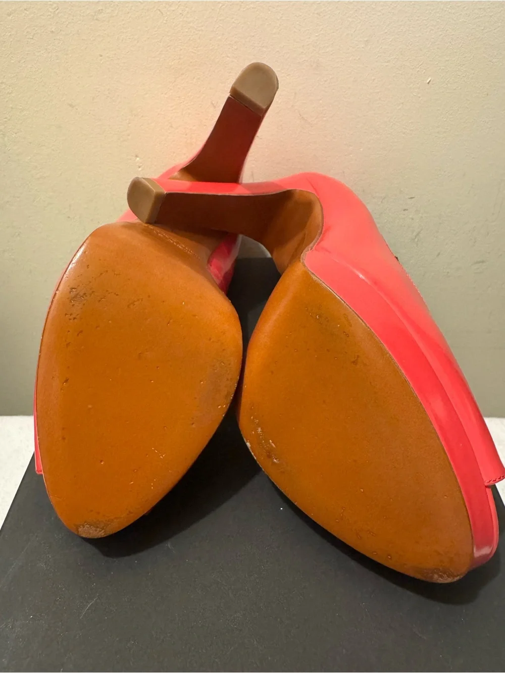 Marc by Marc Jacobs Coral Patent Leather Peep Toe Platform Pumps - Size 8