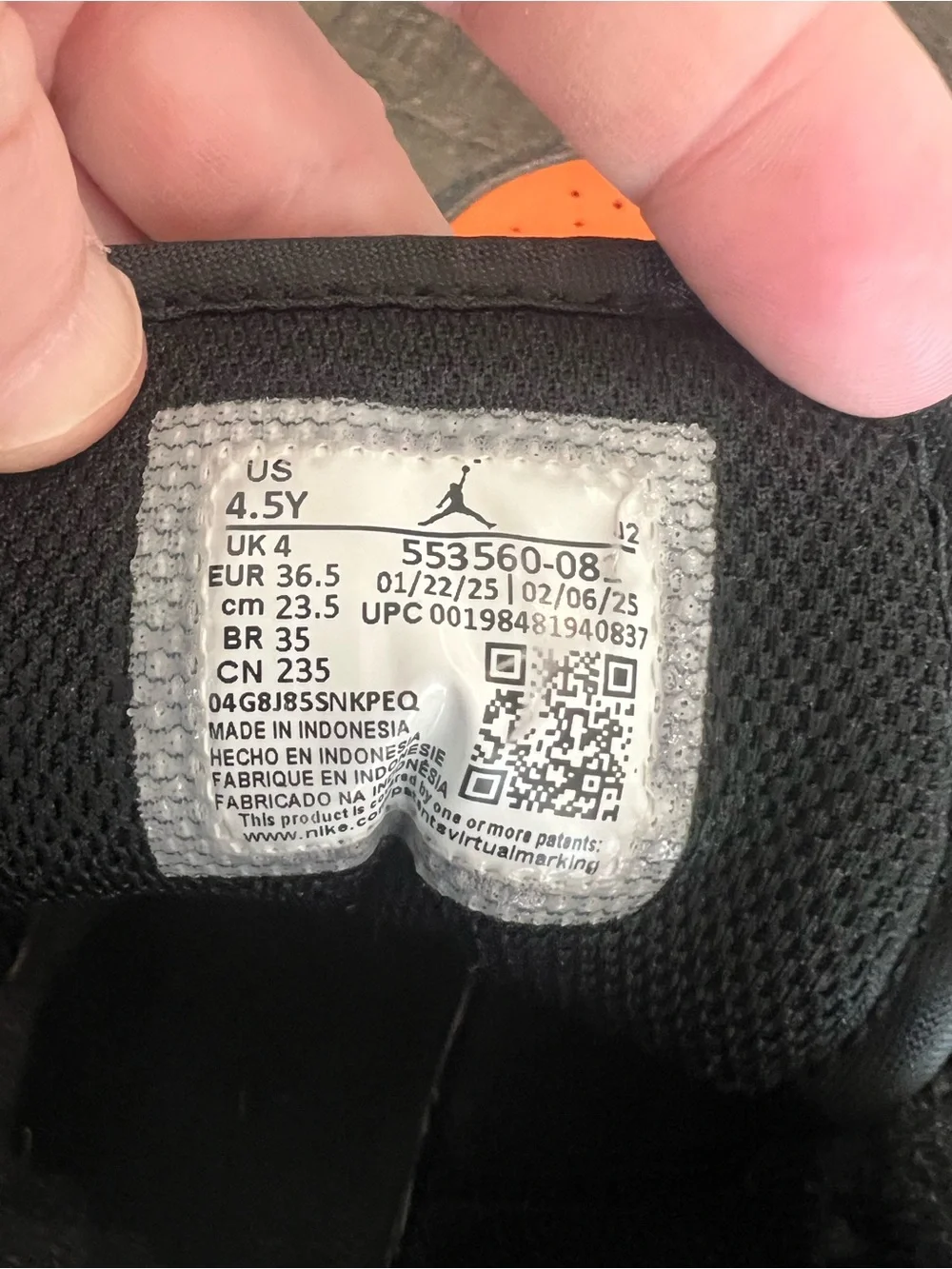 Jordan youth sneakers