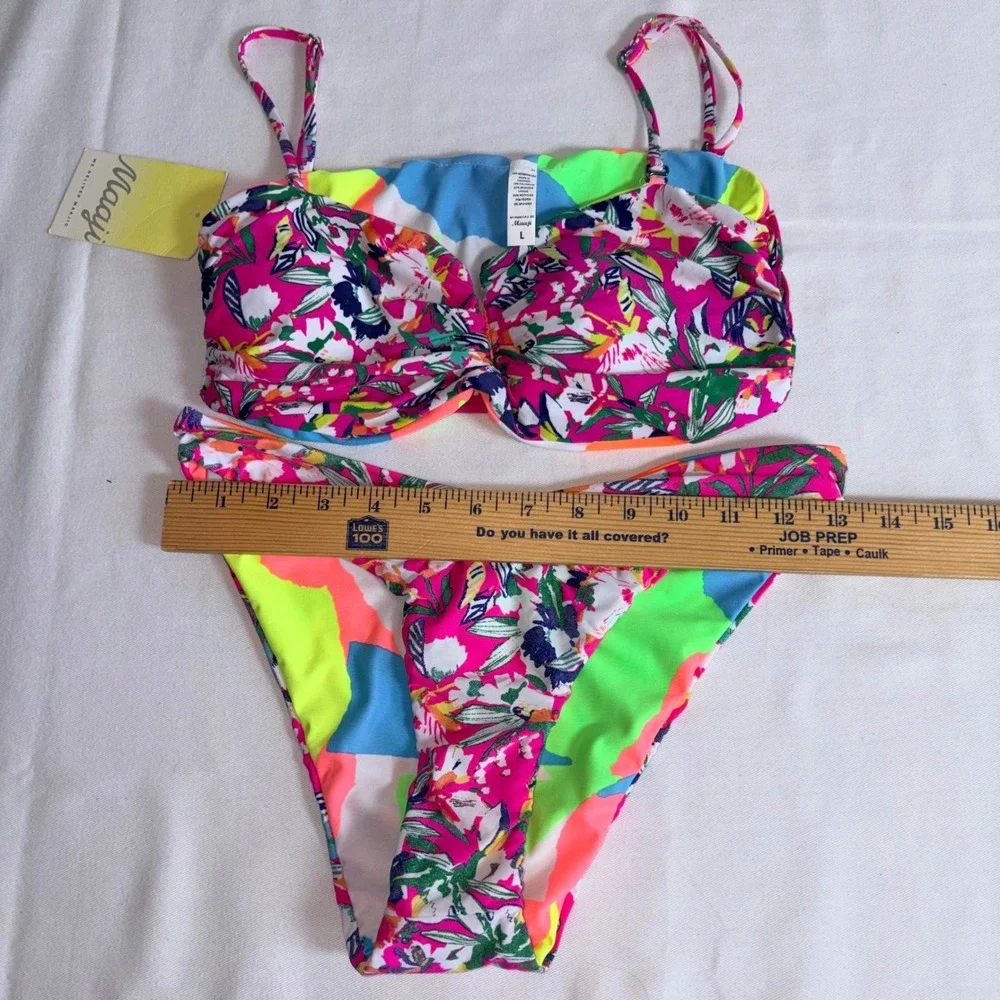 Maaji Bikini Set Large Multicolor Floral Abstract Tropical Bandeau PT7000SET616