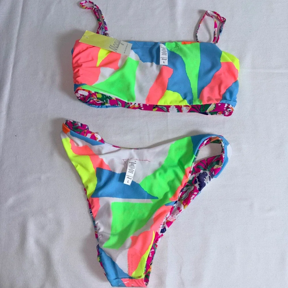 Maaji Bikini Set Large Multicolor Floral Abstract Tropical Bandeau PT7000SET616