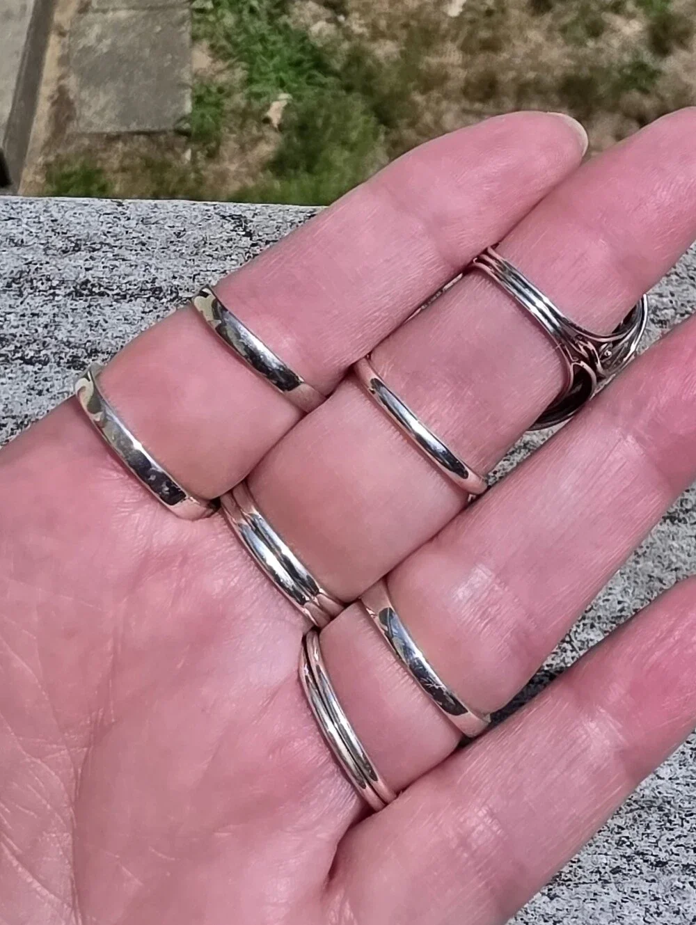 7 Piece 925 Sterling Moonstone Ring Lot Bundle Lot Estate