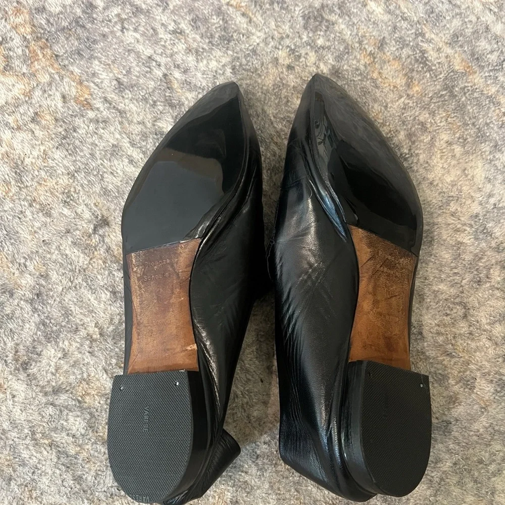 Proenza Schouler Black Leather Grommet Pointed Toe Loafer