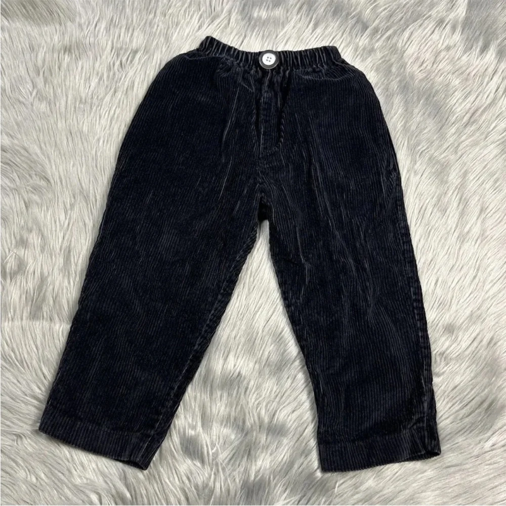Vintage 90s Childrens Black Corduroy Pull On Pants