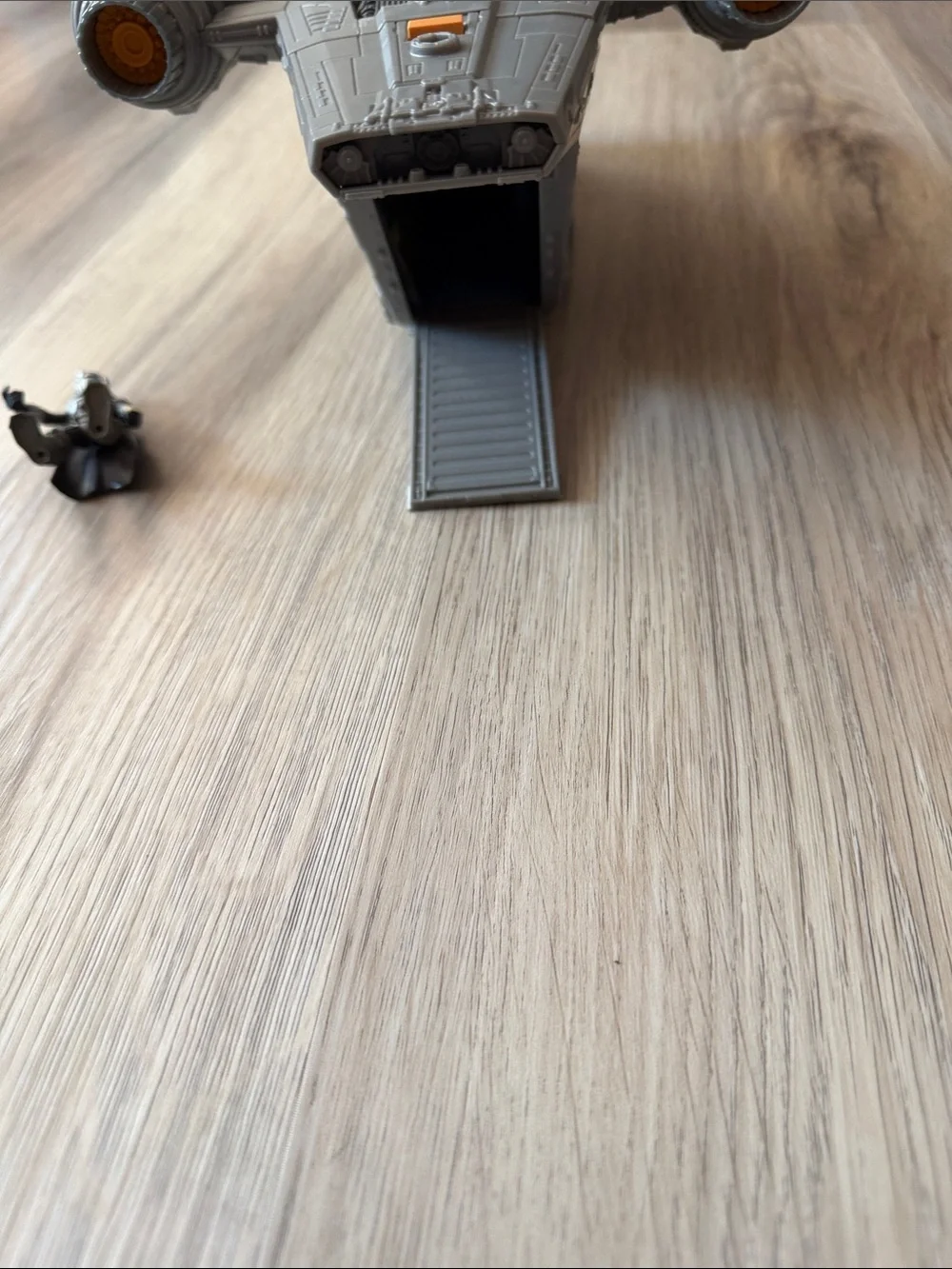 Star Wars Gray Cargo Starfighter Toy with Orange Markings