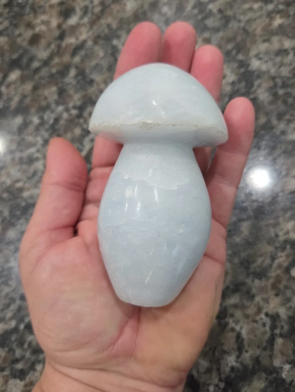 Natural Blue Celestite Crystal Carved Mushroom Tower #2