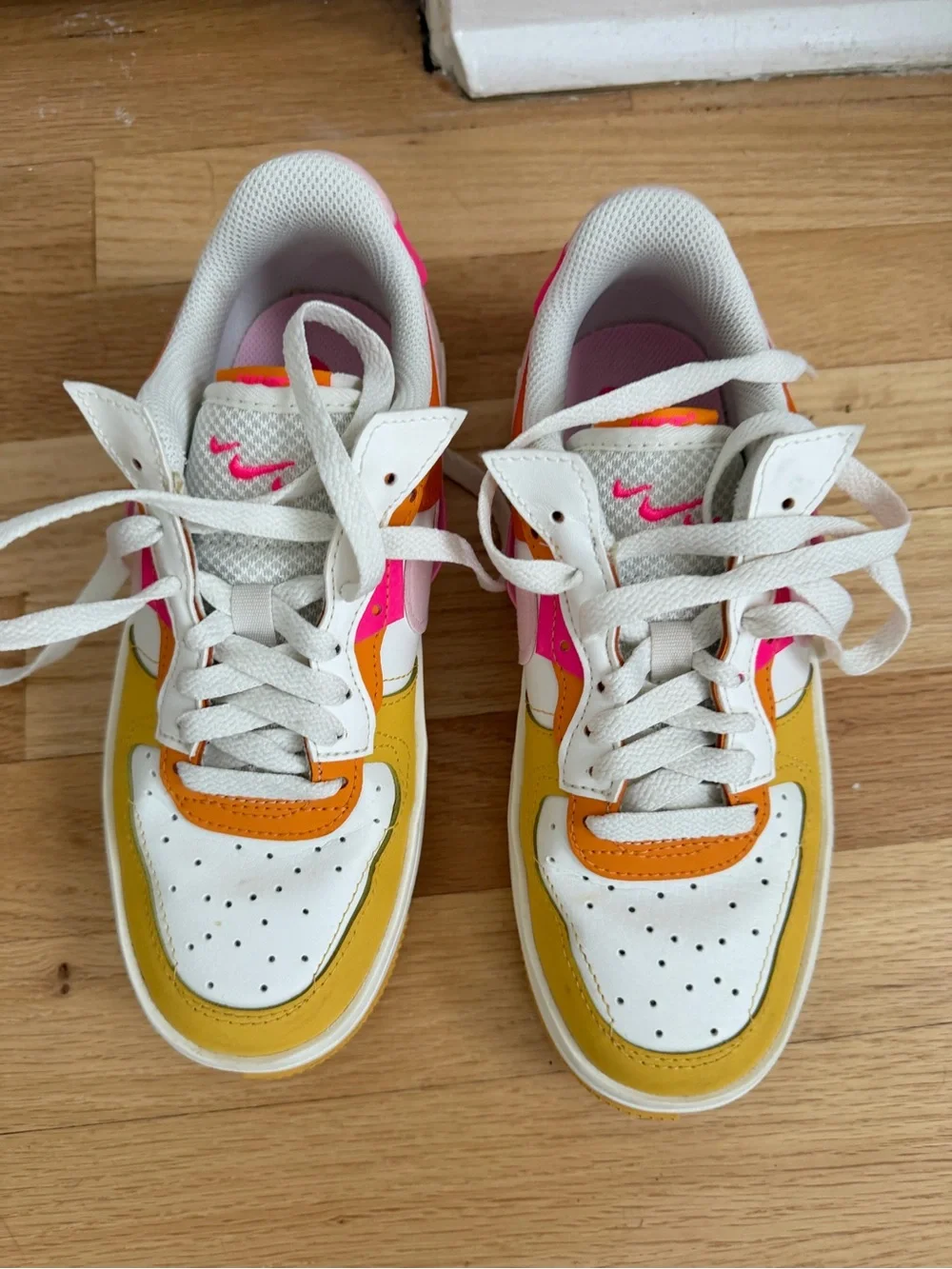 Nike Kids Orange, Pink & Yellow Low-Top Sneakers