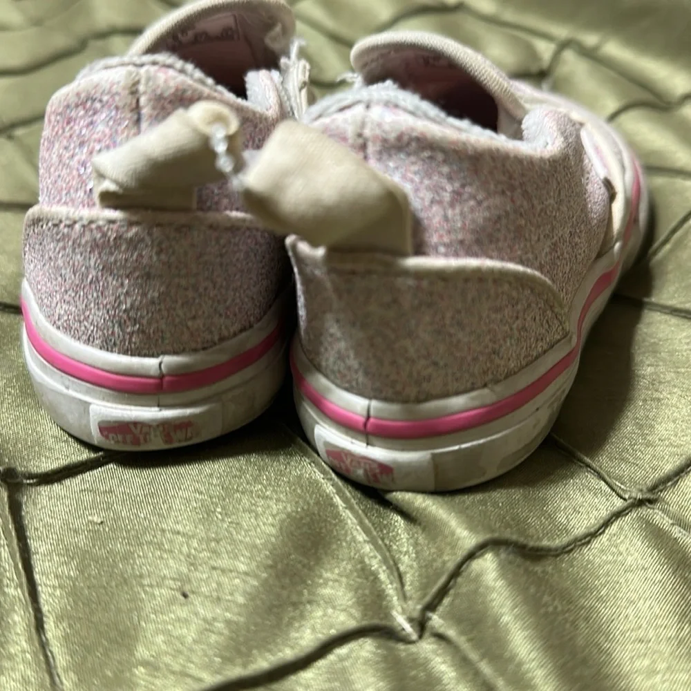 Vans Sparkly Pink Kids Slip-On Shoes