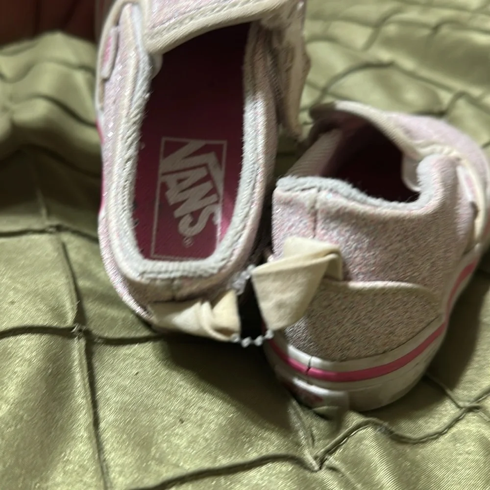 Vans Sparkly Pink Kids Slip-On Shoes