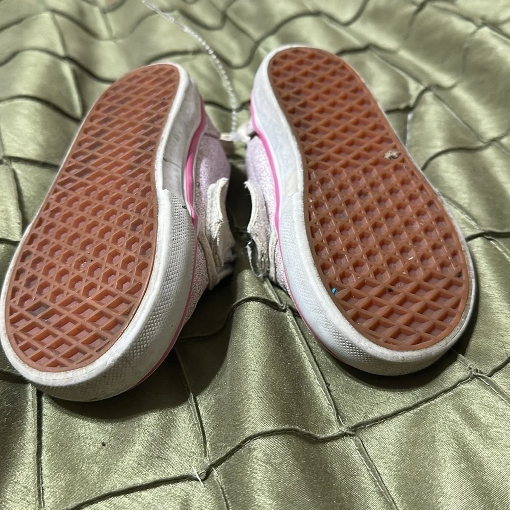 Vans Sparkly Pink Kids Slip-On Shoes