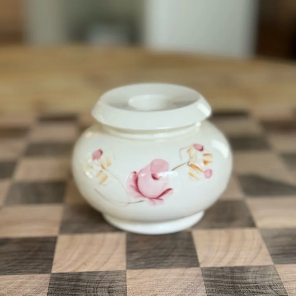 Vintage Floral Hand Painted Ceramic Taper Candle Holder Lasting Products