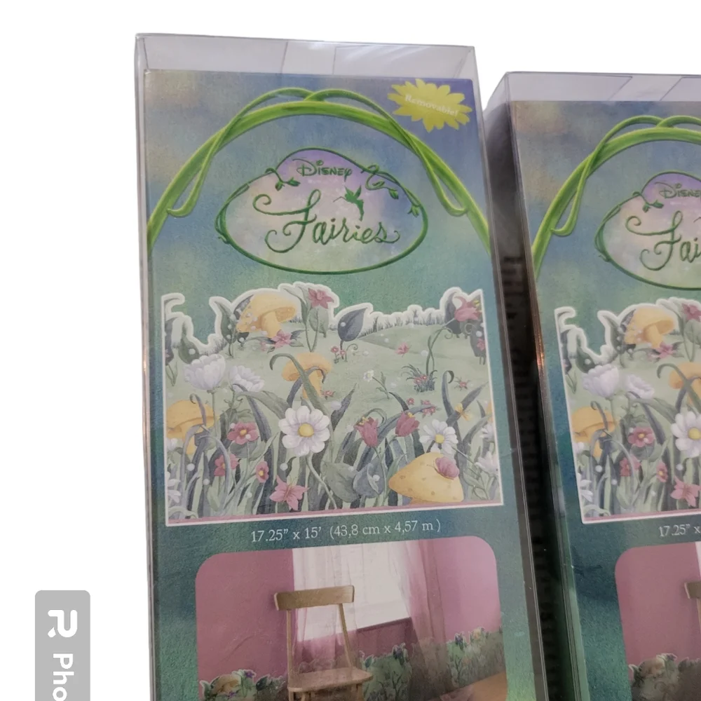 Disney Fairies Pre Pasted Large Borders Flowers Mushrooms Pastel