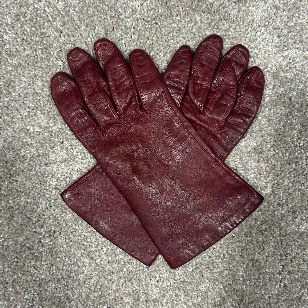 Roeckl Burgundy‎ Leather Gloves Women Wine Red Lined Winter Accessories