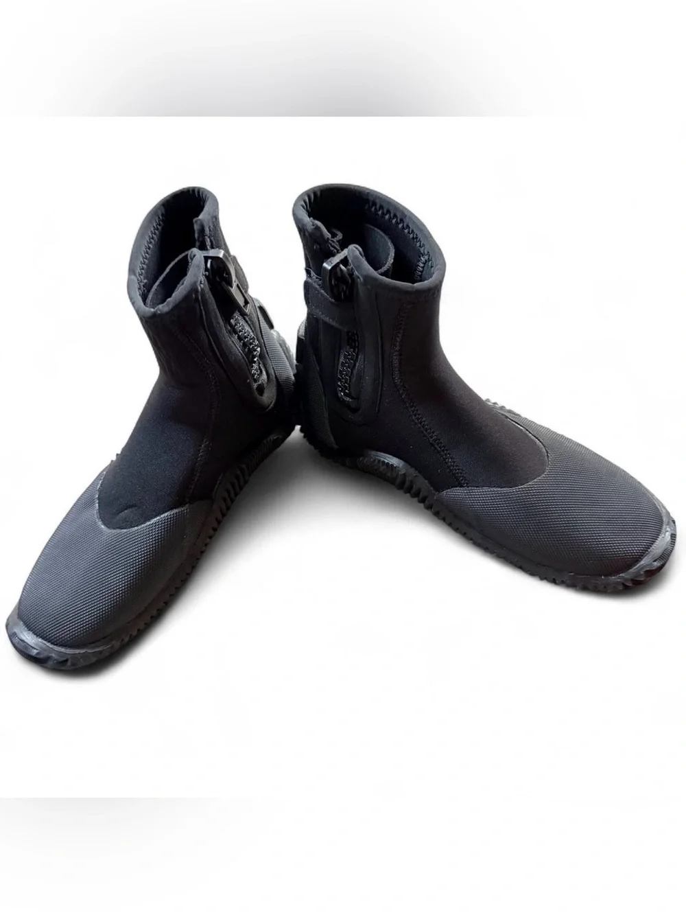 Men's Black Neoprene Swim Boots with Side Zipper 5mm