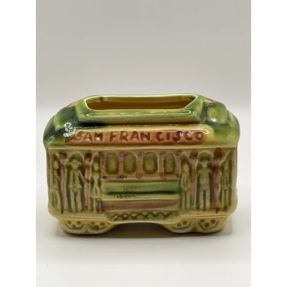 Toothpick Holder San Francisco‎ Trolley CarMulti Color Vtg SNCO Imports Japan 2
