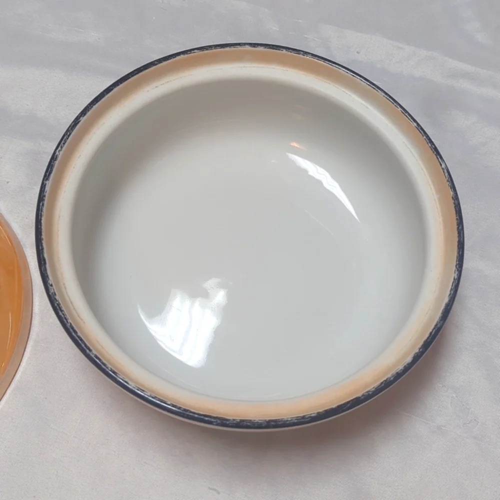 Royal Rochester Fraunfelter China Orange Lusterware Floral Covered Casserole SEE