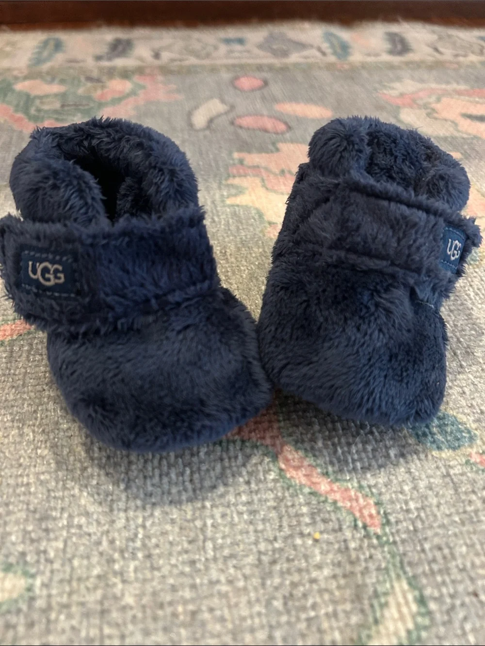 UGG Baby Navy Fuzzy Booties